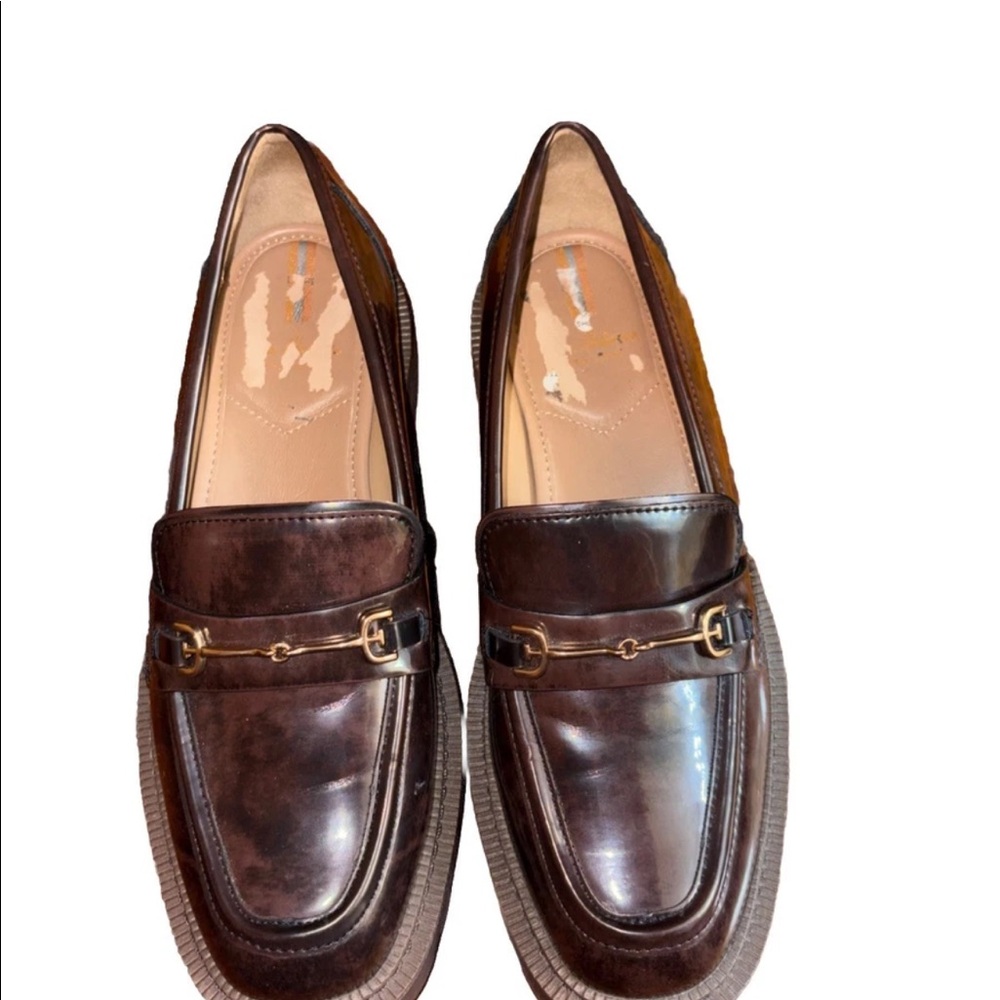 Sam Edelman Women's Brown Patent Leather Laurs Lug Loafers Shoes‎ 8